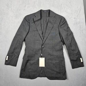 NEW SuitSupply Havana Jacket Mens US 36 Slim Dark Grey Traveller Single Breasted